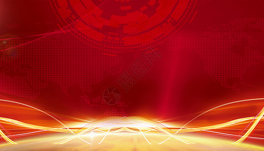 飘动红绸带红色大气背景设计图片