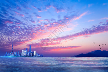 陆家嘴俯瞰美丽的上海设计图片