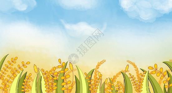 麦子收割大丰收背景设计图片