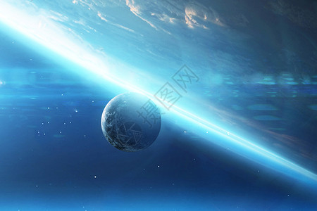 科幻星球黑暗水蓝星高清图片
