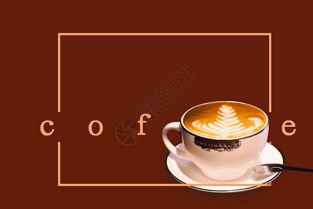 咖啡色铜锣烧咖啡杯设计图片