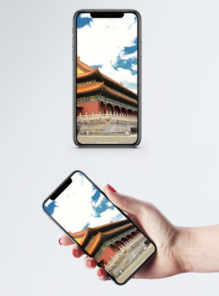 中国风故宫之旅旅行海报图片故宫一角手机壁纸模板