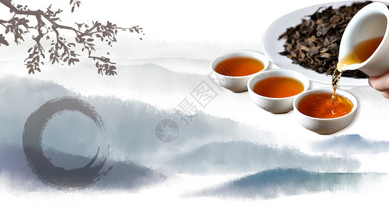 沏茶茶道设计图片