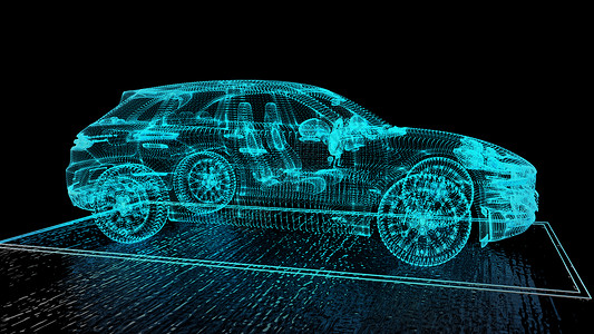 3D模拟科幻汽车场景设计图片
