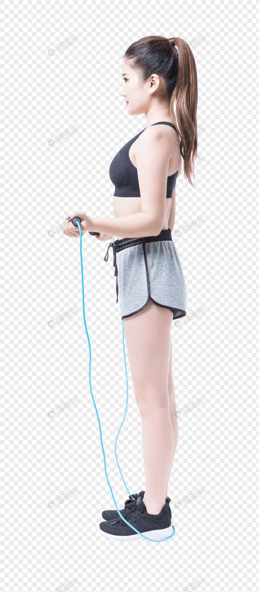 女性运动健身跳绳图片