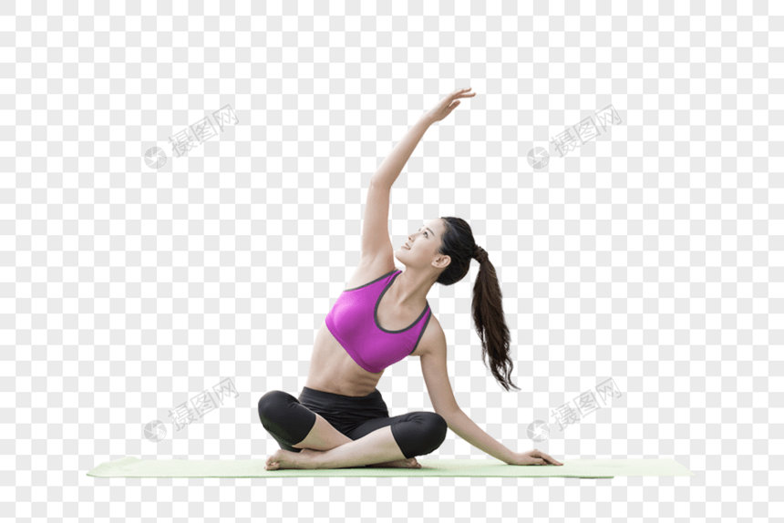 户外瑜伽运动女性动作图片