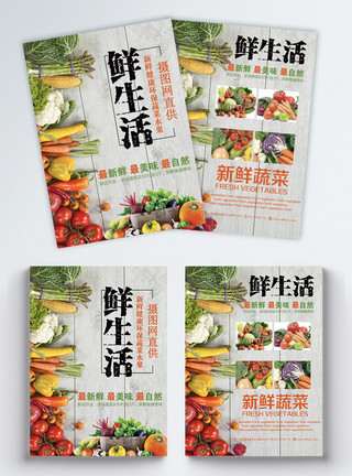 农家柿饼新鲜蔬菜促销宣传单模板