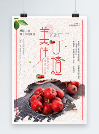 红色山楂秋季水果山楂海报模板