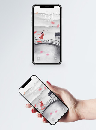 4K美女壁纸中国风古典画手机壁纸模板