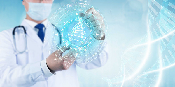 医疗科技人员医疗人员基因检测人体健康引领未来设计图片