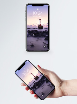 温暖北海涠洲岛海上灯塔手机壁纸模板