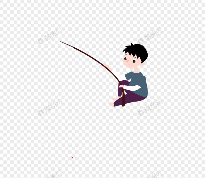 钓鱼的男孩图片