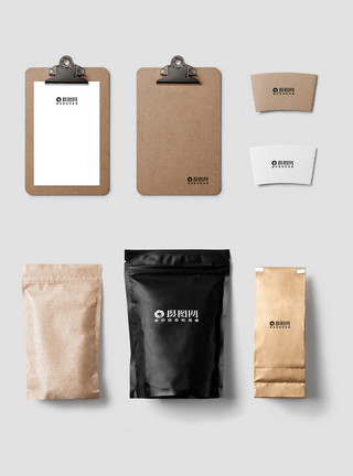 餐厅仓库素材咖啡包装袋展示样机模板