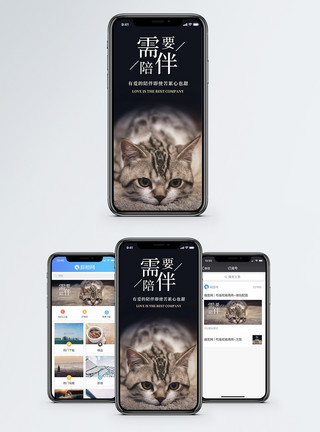 凯蒂猫抱爱心需要陪伴手机海报配图模板