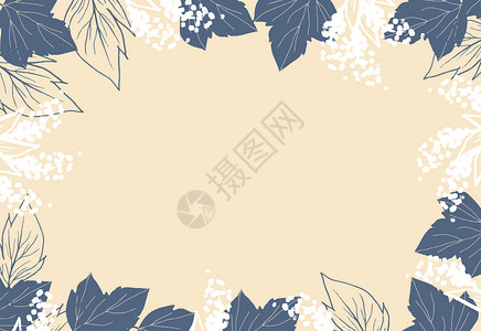 婚庆海报设计叶子与花卉插画