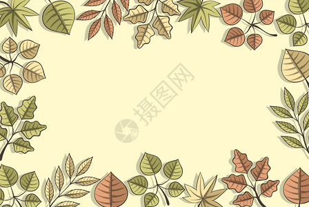 圆形树叶树叶子背景插画