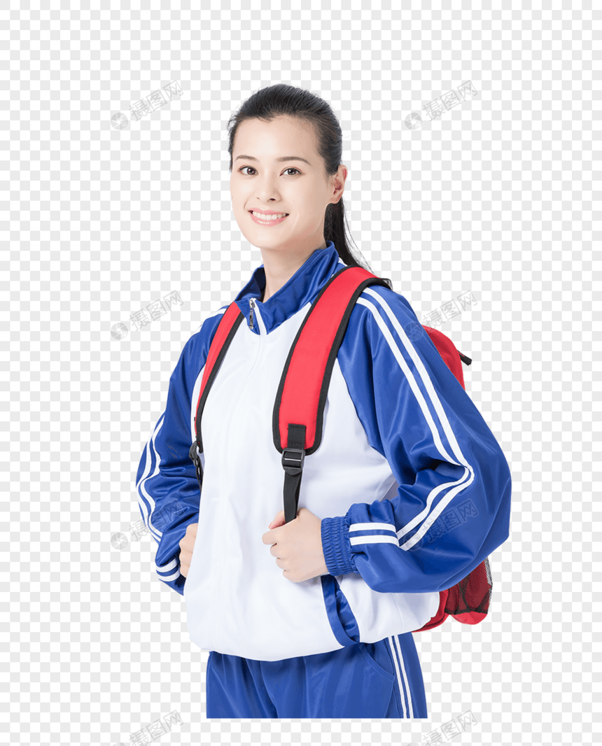 女性学生校服书包形象图片