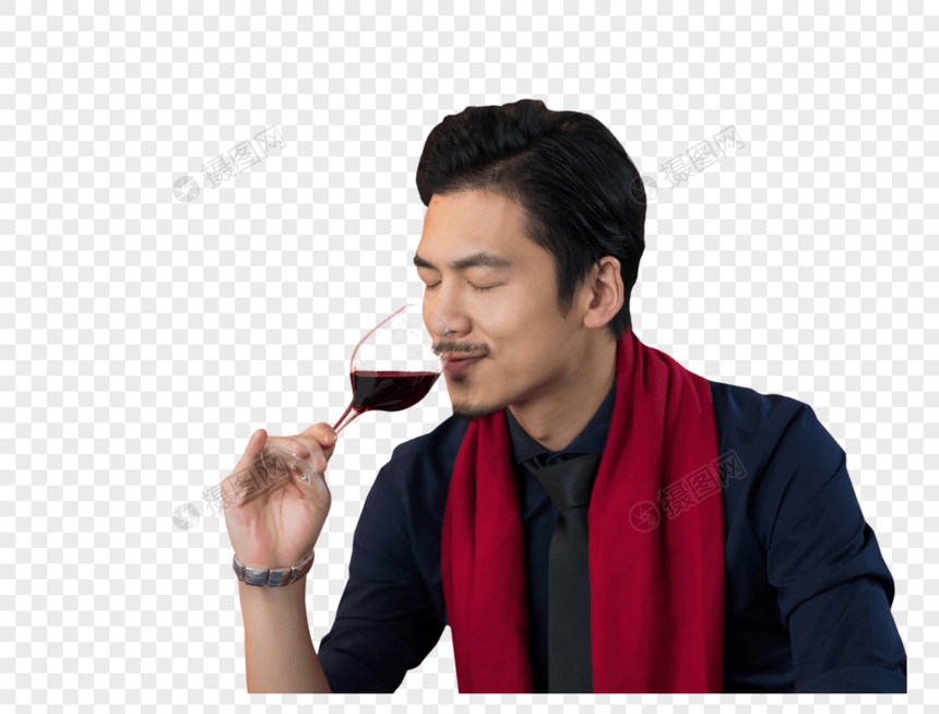 男性手拿红酒杯图片