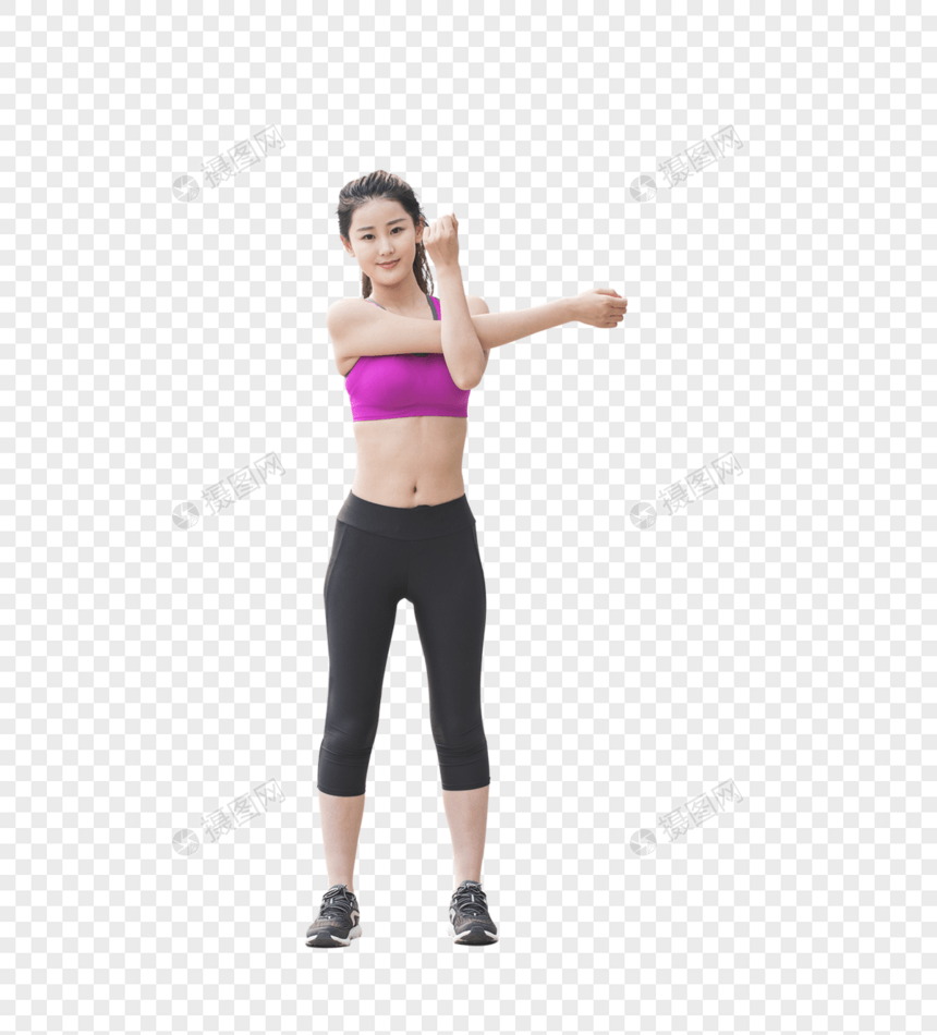 户外运动健身女性热身动作图片