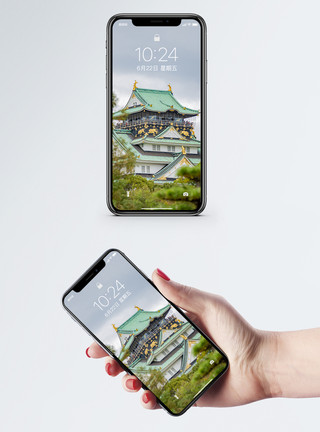 四川省特色风光日本大阪城手机壁纸模板