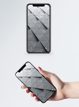 立体灰色背景3d抽象空间手机壁纸模板