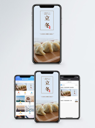 筷子饺子立冬手机海报配图模板