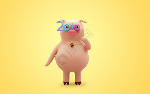 一只猪猪年大吉设计图片