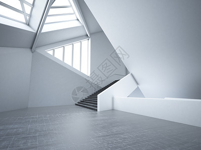 黑白低素材现代空间场景设计图片