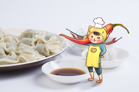 中国料理卡通小厨师插画