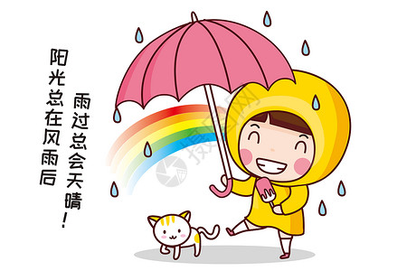 可大宝卡通形象阳光总在风雨后配图高清图片