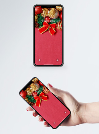 彩色糖果装饰圣诞节手机壁纸模板