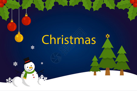 圣诞节背景国外雪球树高清图片