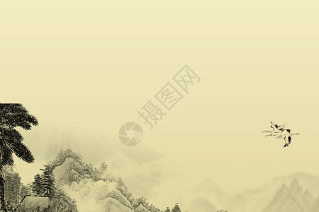 农村水中国风水墨背景设计图片