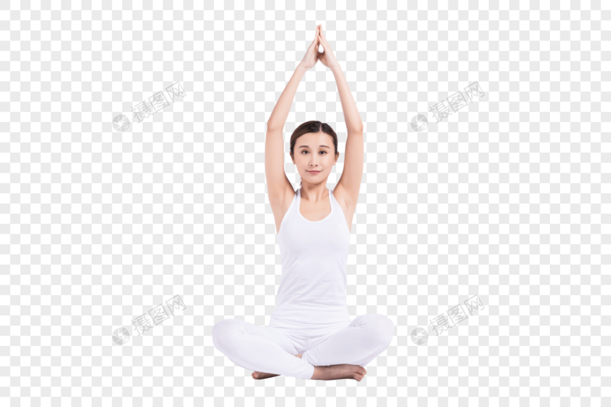 做瑜伽的年轻女性图片