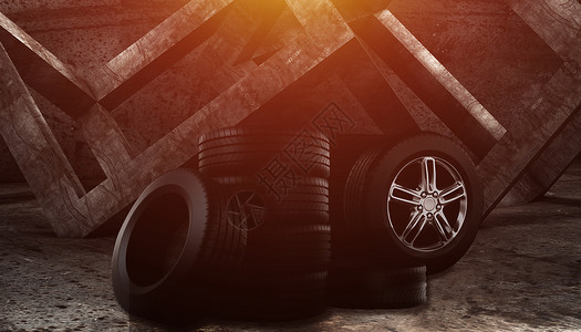 汽车加油桶创意轮胎设计图片