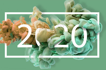 新年广场彩色烟雾喷溅2020设计图片