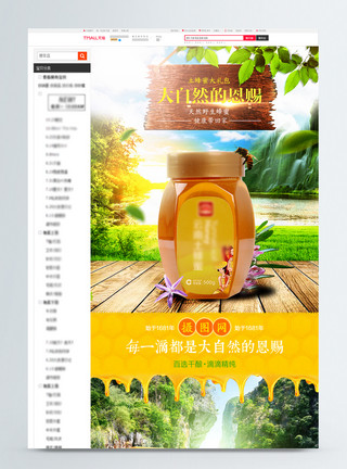 蜂蜜饮品纯天然土蜂蜜淘宝详情页模板
