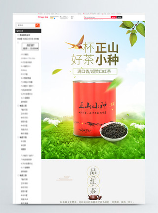 新式茶饮简约风红茶淘宝详情页模板