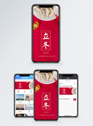 中国传统立冬手机海报配图模板