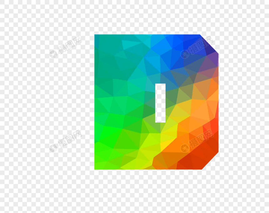 渐变几何字母D图片