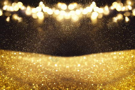 金色星光光斑粒子黑金散焦场景设计图片