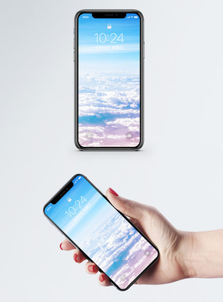 高空飞行梦幻云海手机壁纸模板