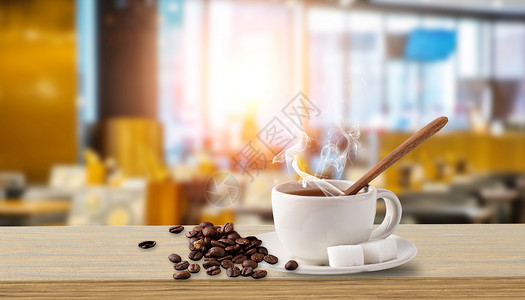 星巴克拿铁创意咖啡豆背景设计图片