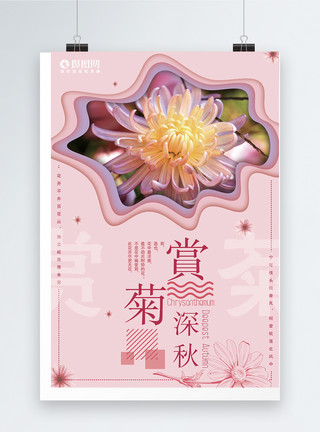 十月太阳历公园菊花赏海报设计模板