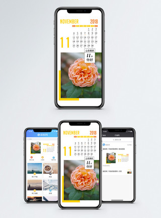 日历20202月你好11月手机海报配图模板