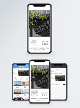 江南情怀每日一签手机海报配图模板