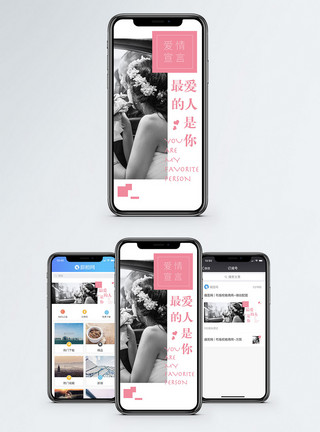 爱情宣言毛笔字最爱的人是你手机配图海报模板