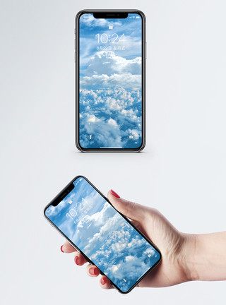 高空滑索高空云端背景手机壁纸模板