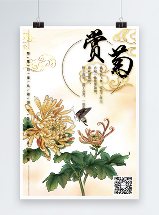 中国风菊赏菊海报模板