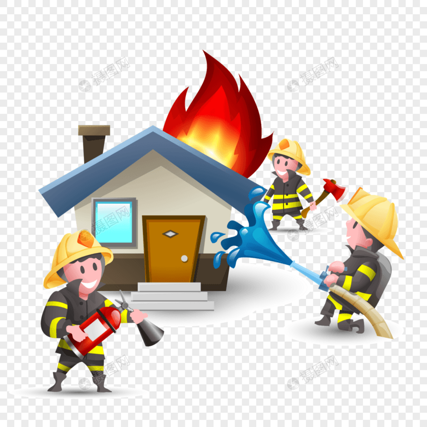 消防队员灭火元素图片